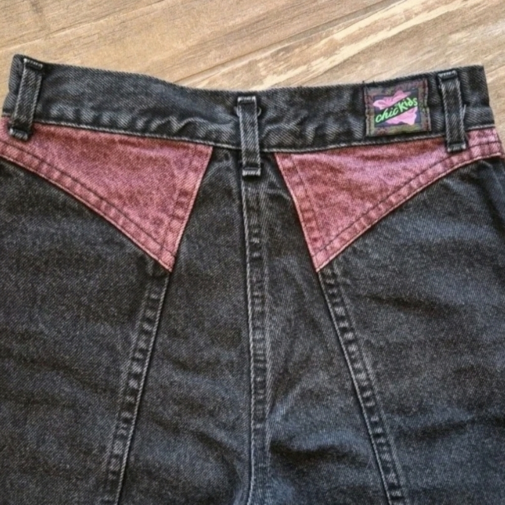 Girl's 12/14 Vintage Chic Kids Perfectly Faded Black Denim High Rise Jeans - Picture 5 of 12
